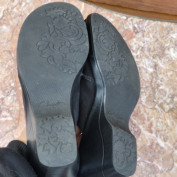 Clarks Suede Slip On Casual Wedge Clog Mule Shoes Sz 6 - Picture 14 of 16